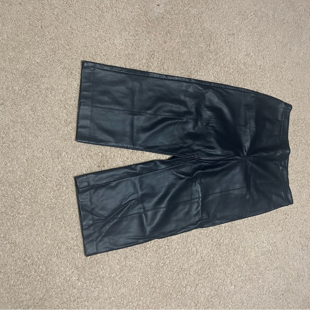Ann Taylor Midnight Black Faux Leather Pants